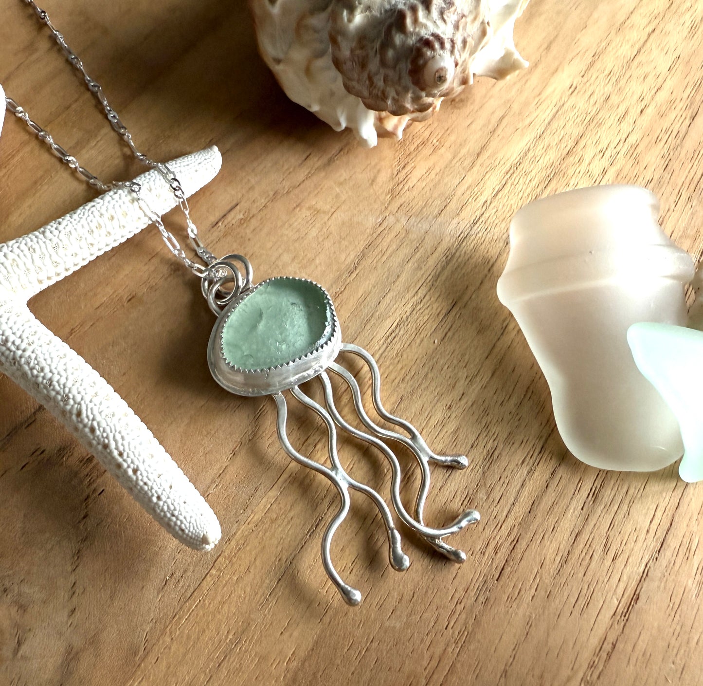 Sea Foam Green Jelly Necklace