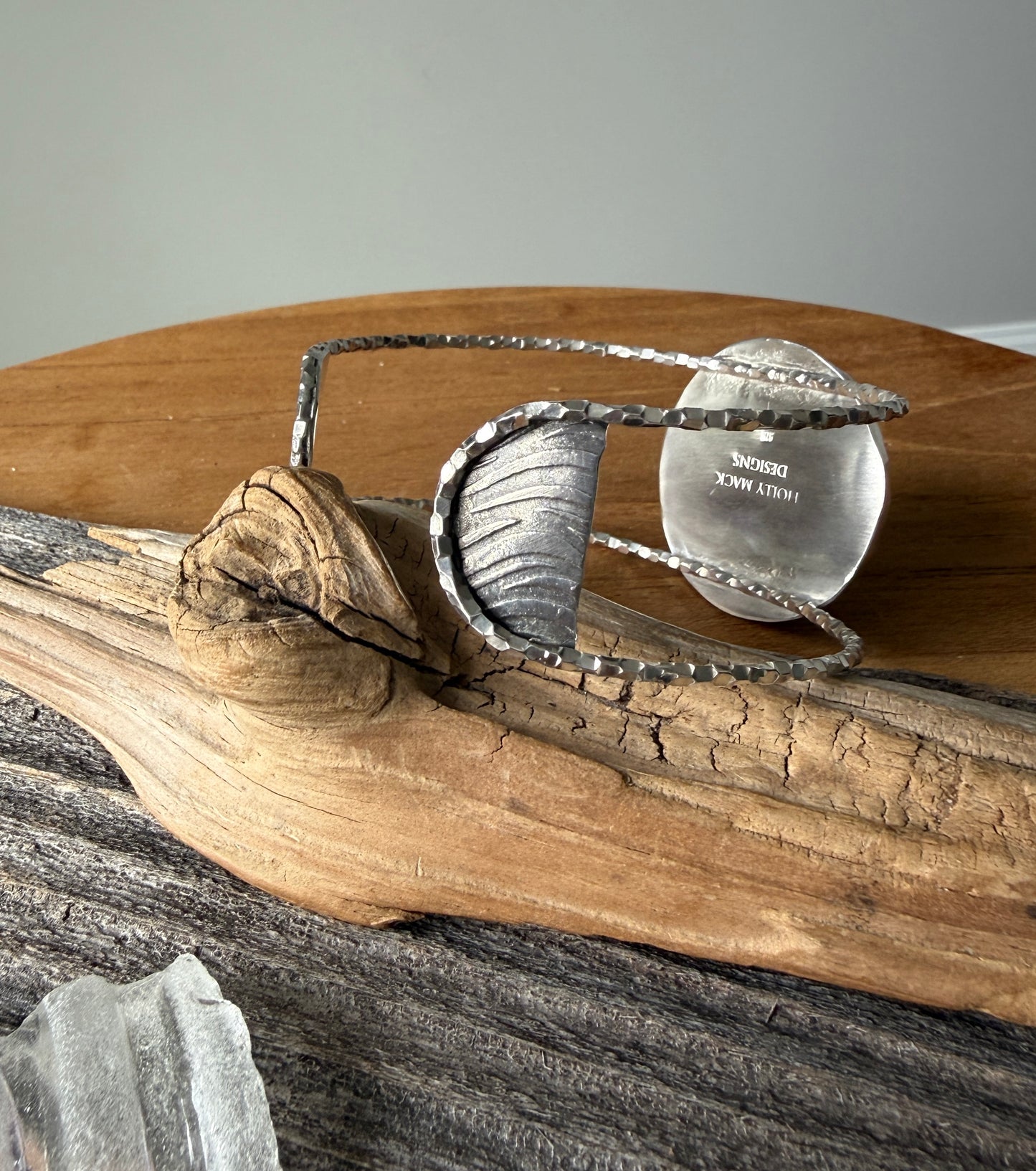 Lamp Work Glass Ammonite Cuff Bracelet