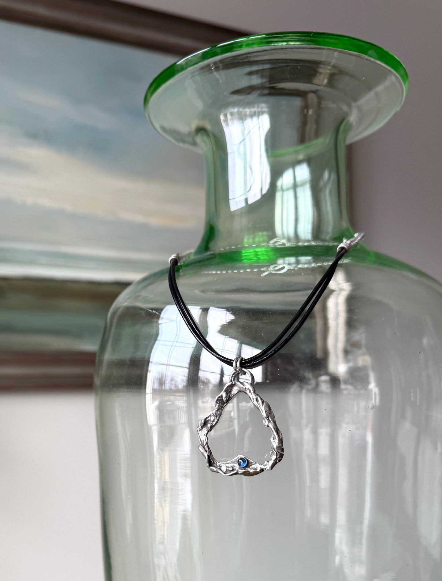 Molten Silver Pendant Necklace