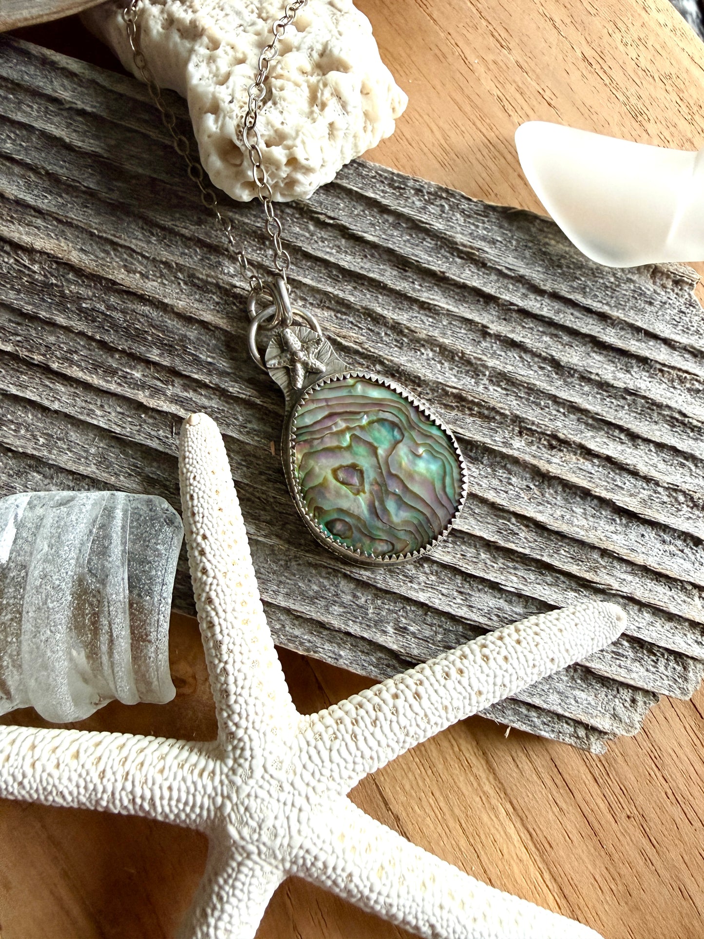 Paua Shell Sea Star Necklace