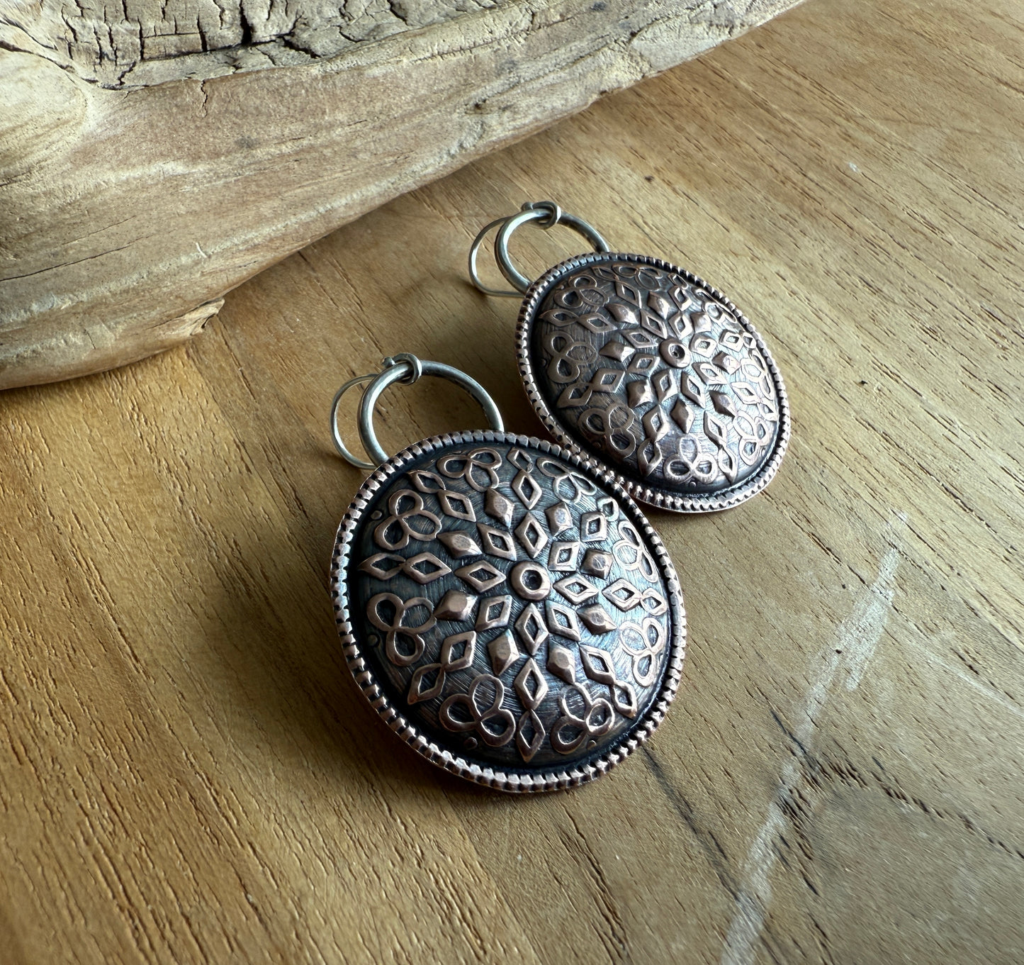Copper Mandala Earrings
