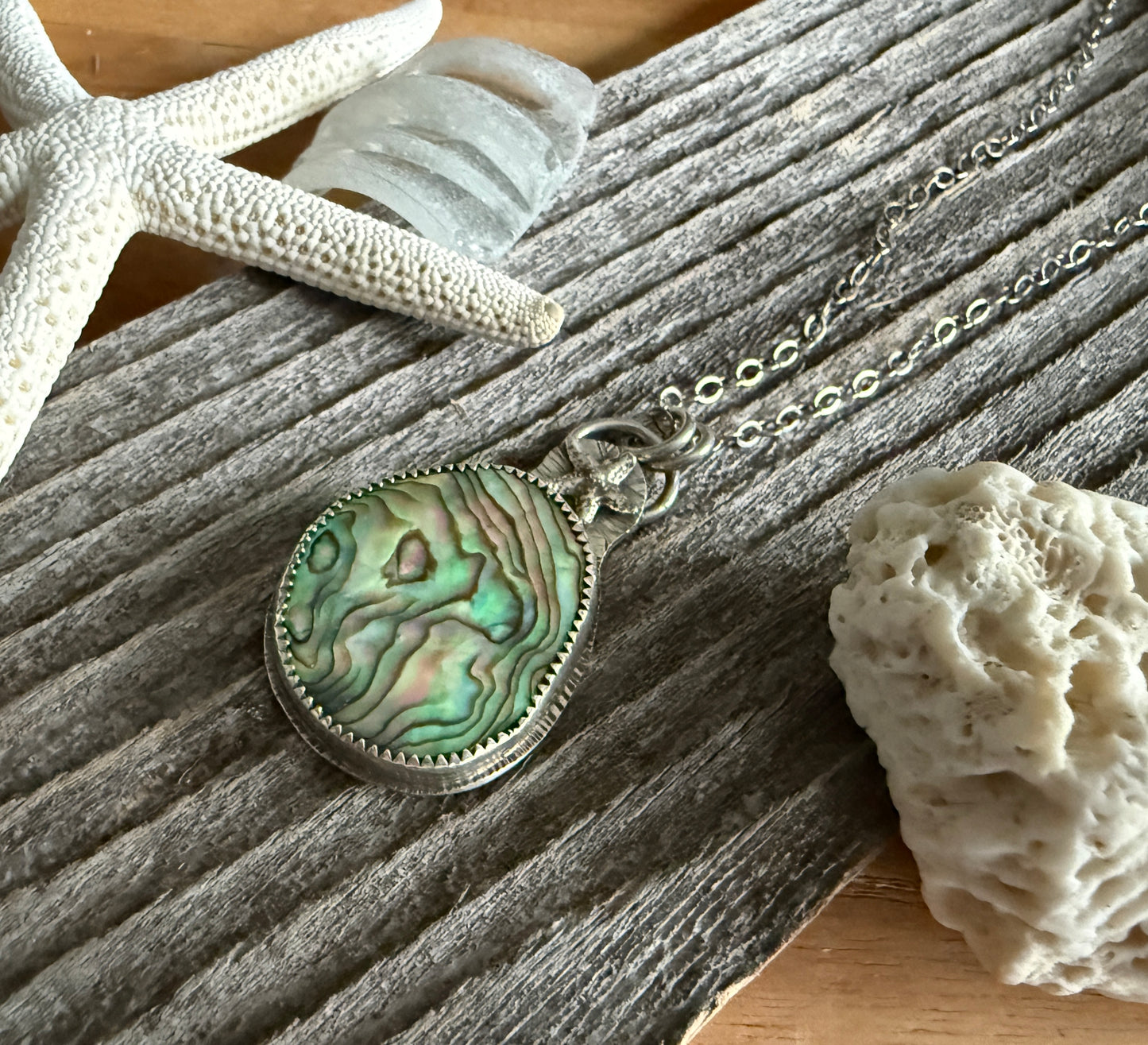 Paua Shell Sea Star Necklace