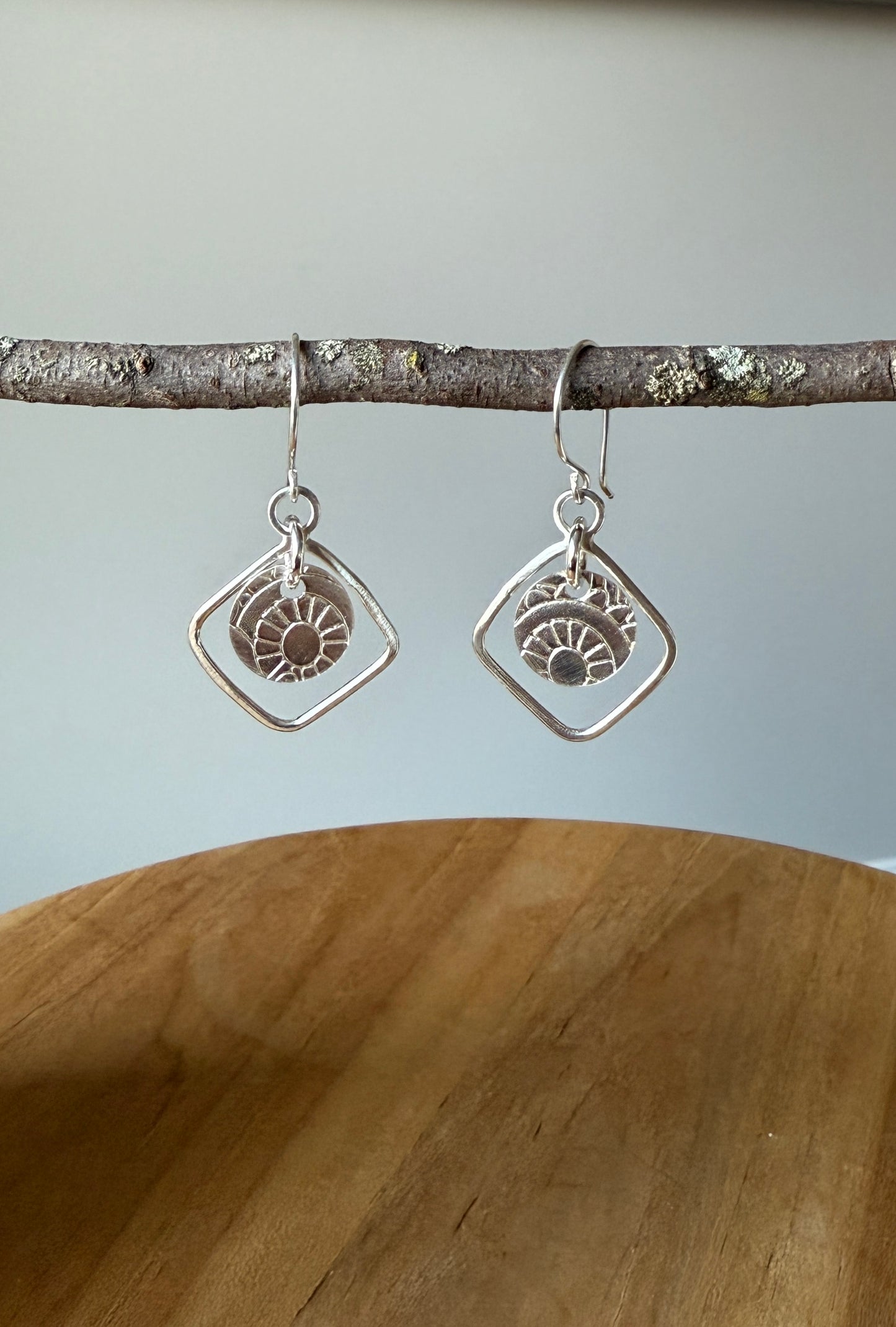 Geometric Silver Earrings