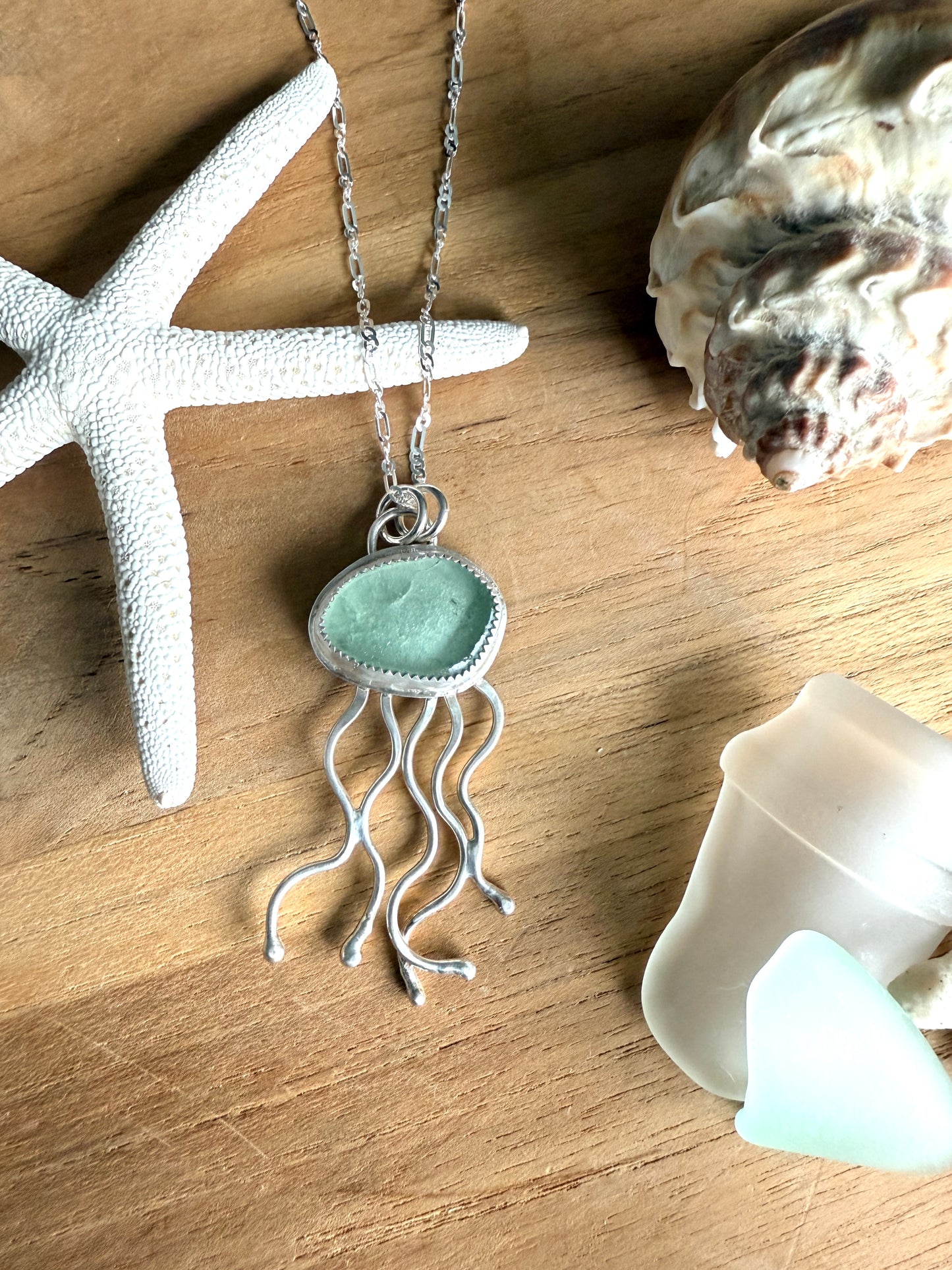 Sea Foam Green Jelly Necklace