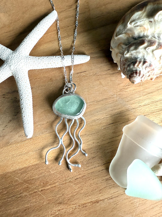 Sea Foam Green Jelly Necklace