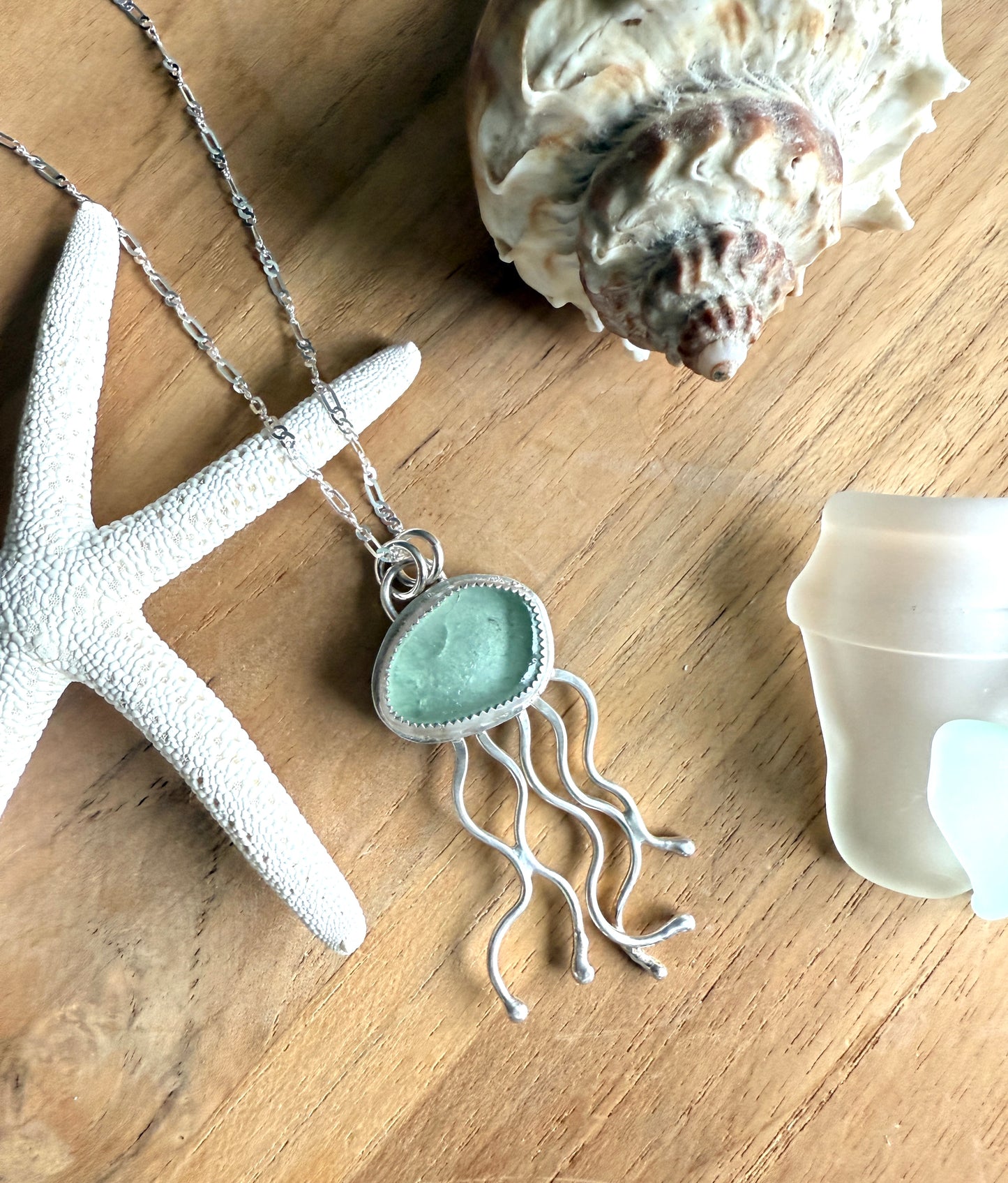 Sea Foam Green Jelly Necklace