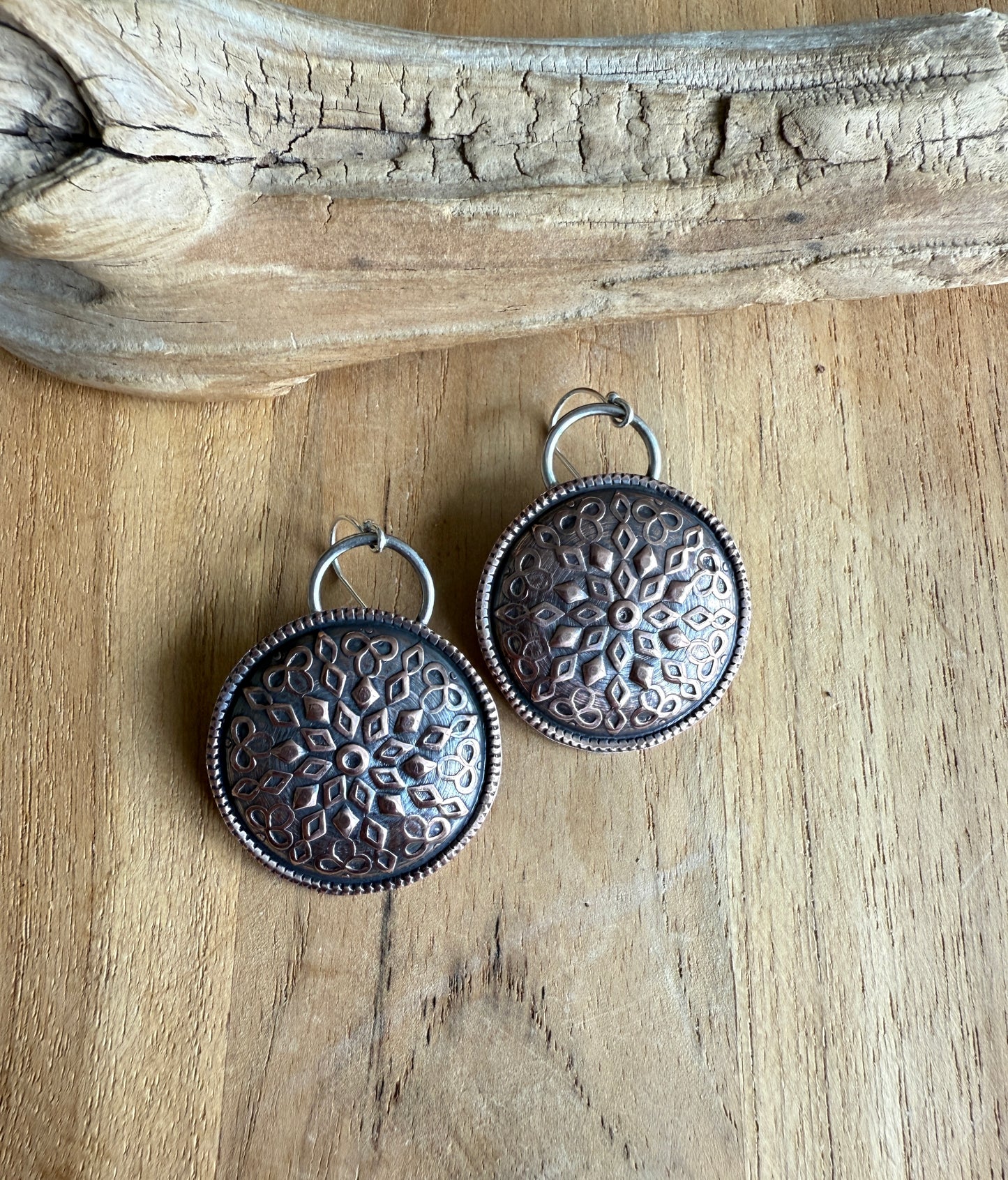 Copper Mandala Earrings