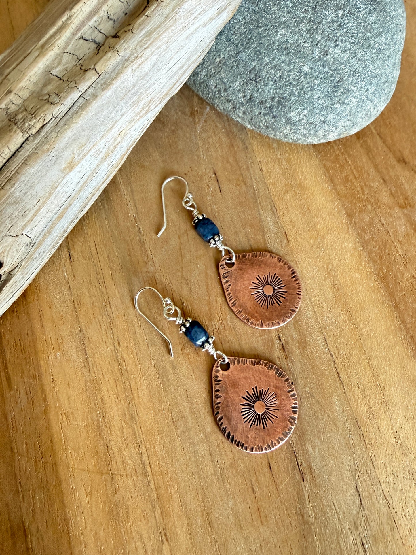 Copper and Sodalite Earrings