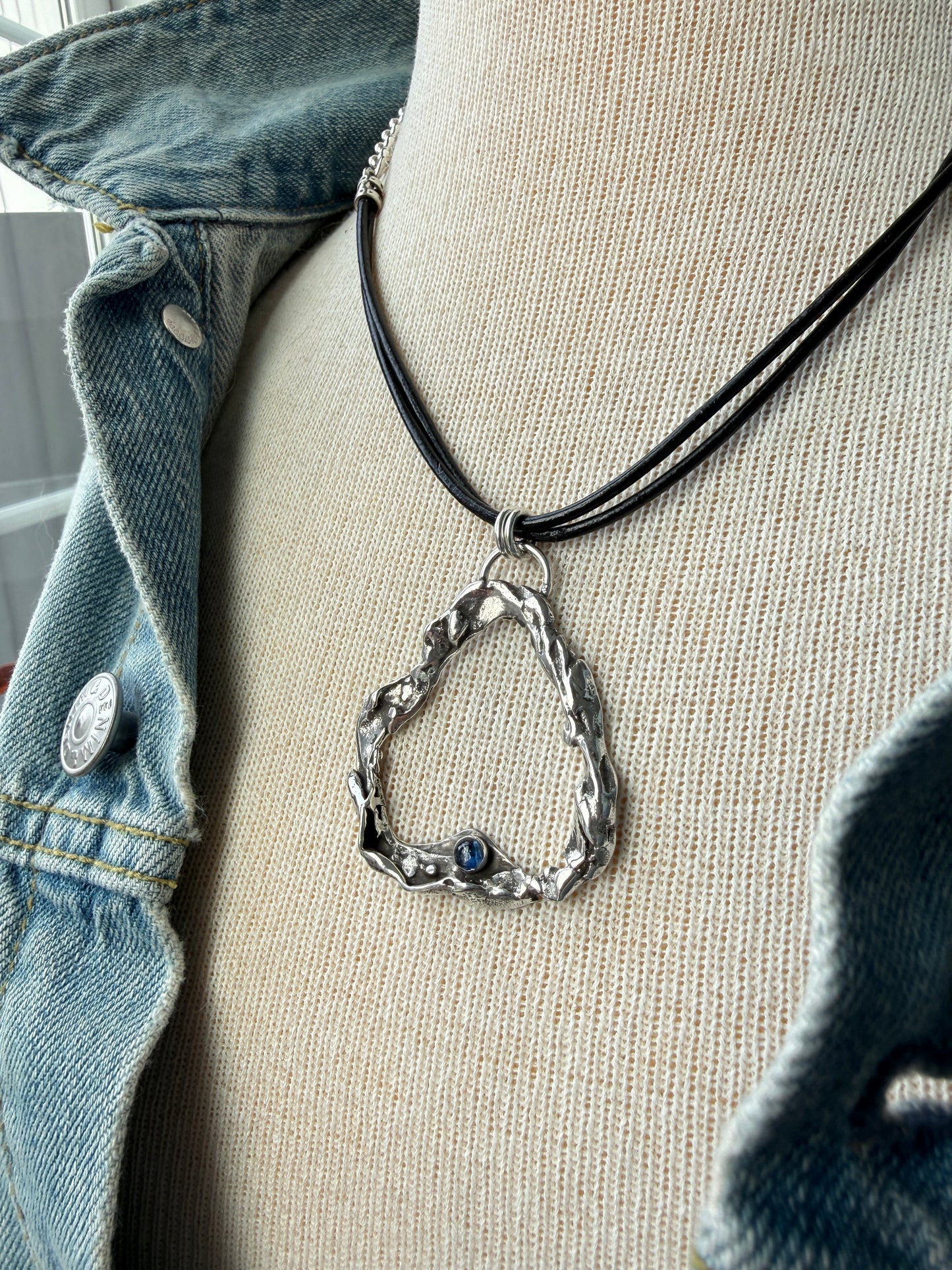 Molten Silver Pendant Necklace