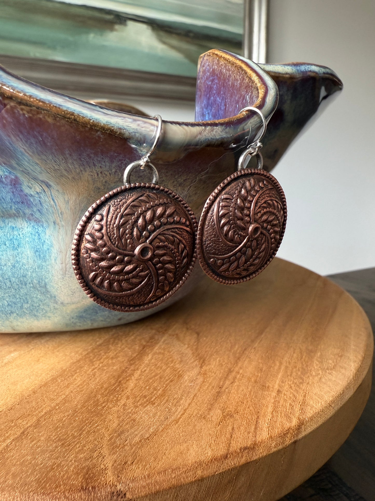 Copper Medallion Earrings