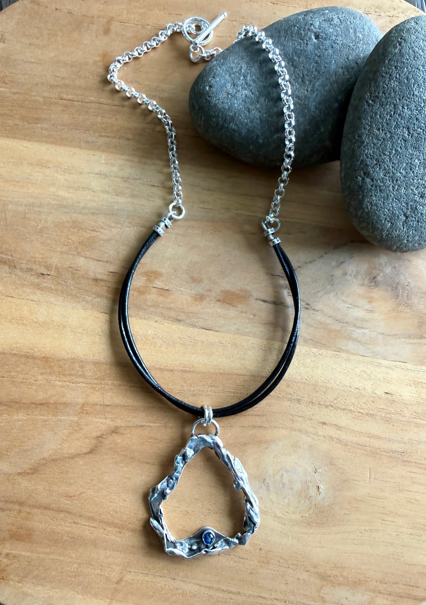 Molten Silver Pendant Necklace