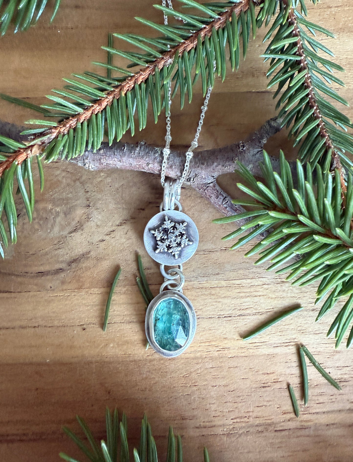 Kyanite Snowflake Necklace