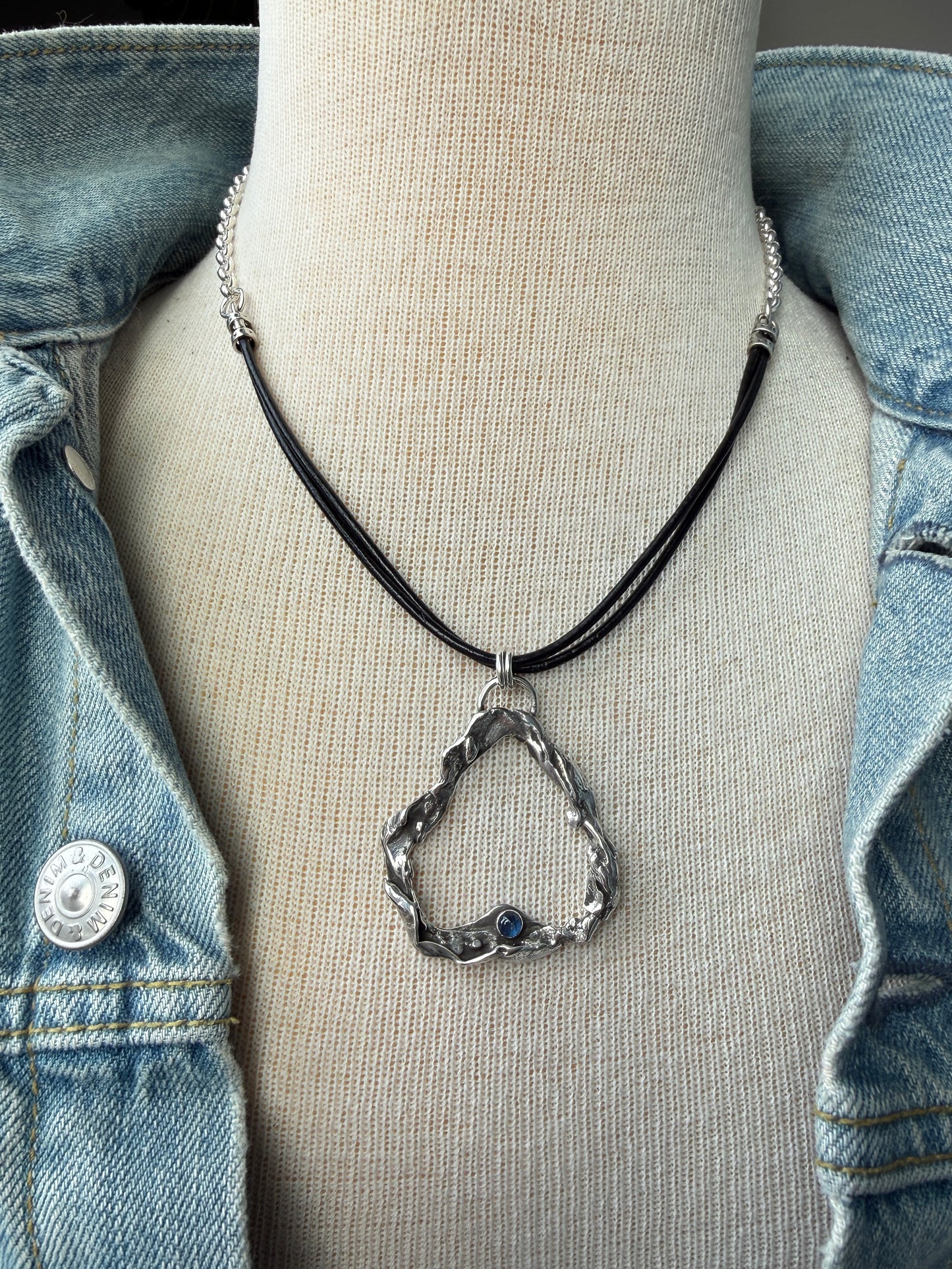 Molten Silver Pendant Necklace