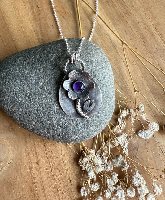 Amethyst Flower Necklace