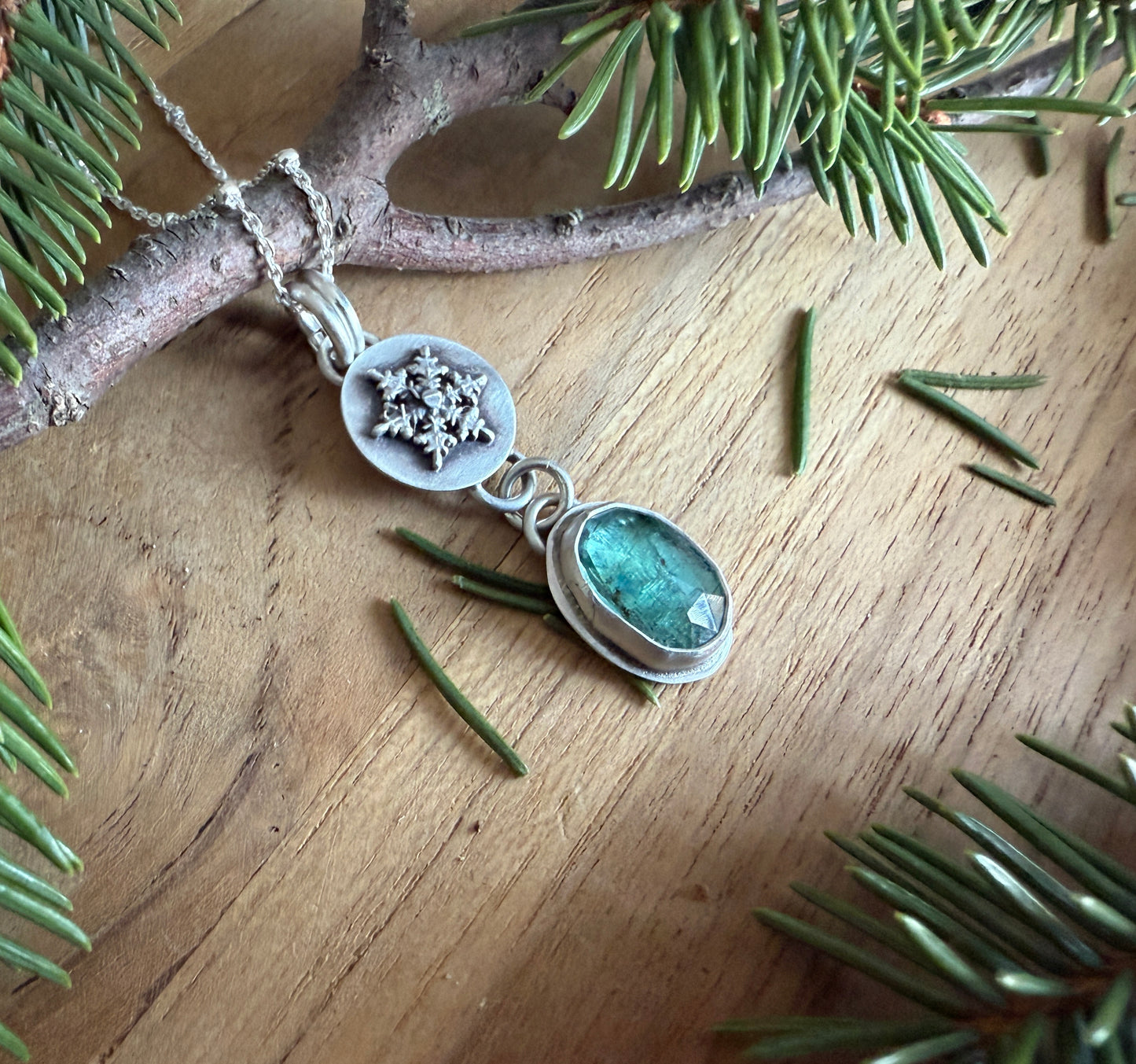 Kyanite Snowflake Necklace