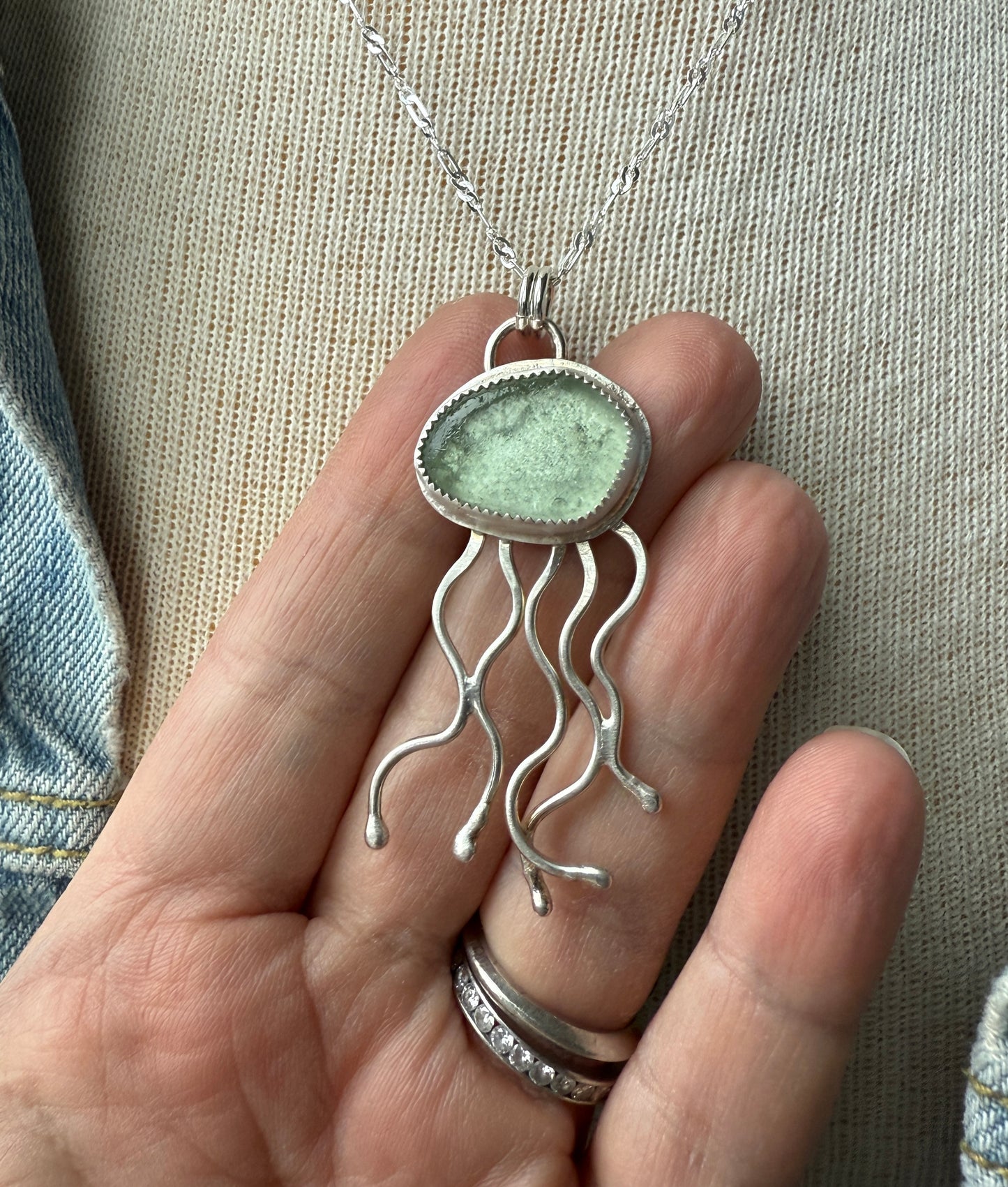 Sea Foam Green Jelly Necklace