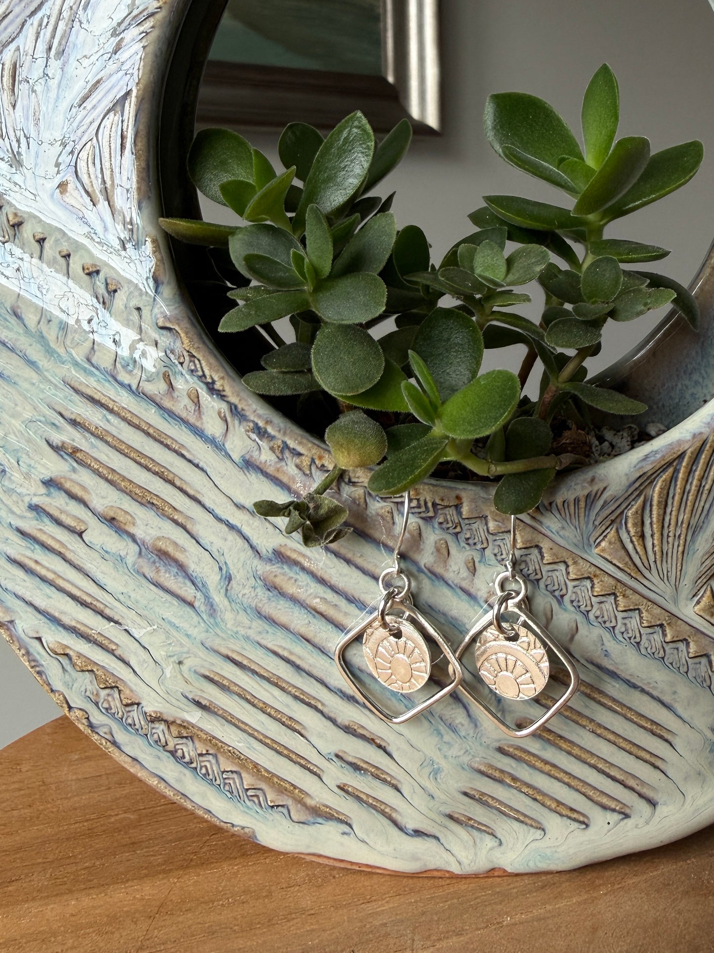 Geometric Silver Earrings