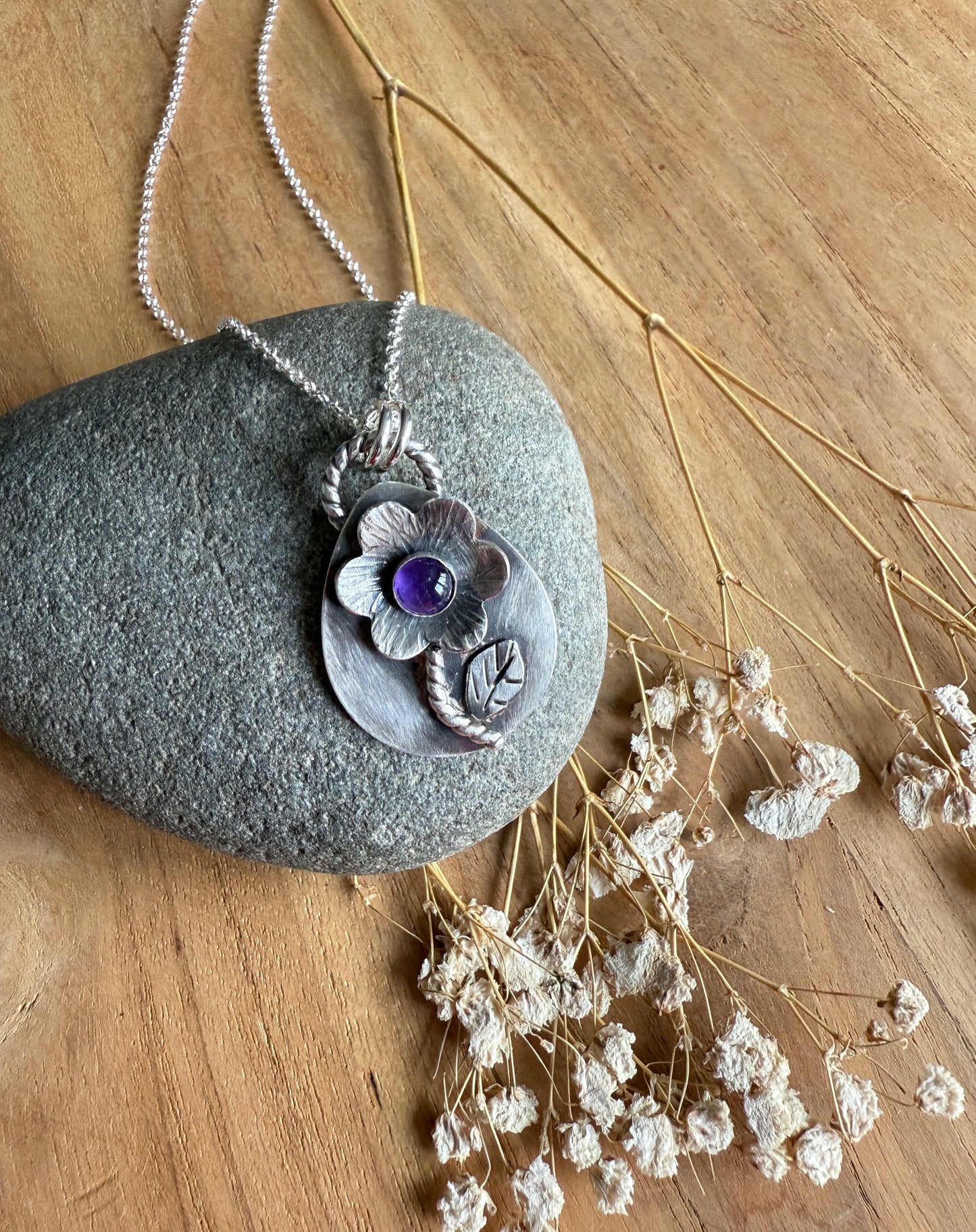 Amethyst Flower Necklace