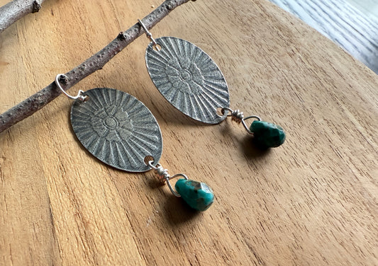 Southwestern Turquoise Dangle Earrings