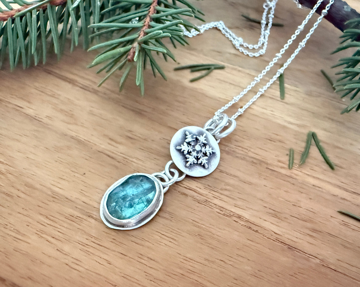 Kyanite Snowflake Necklace