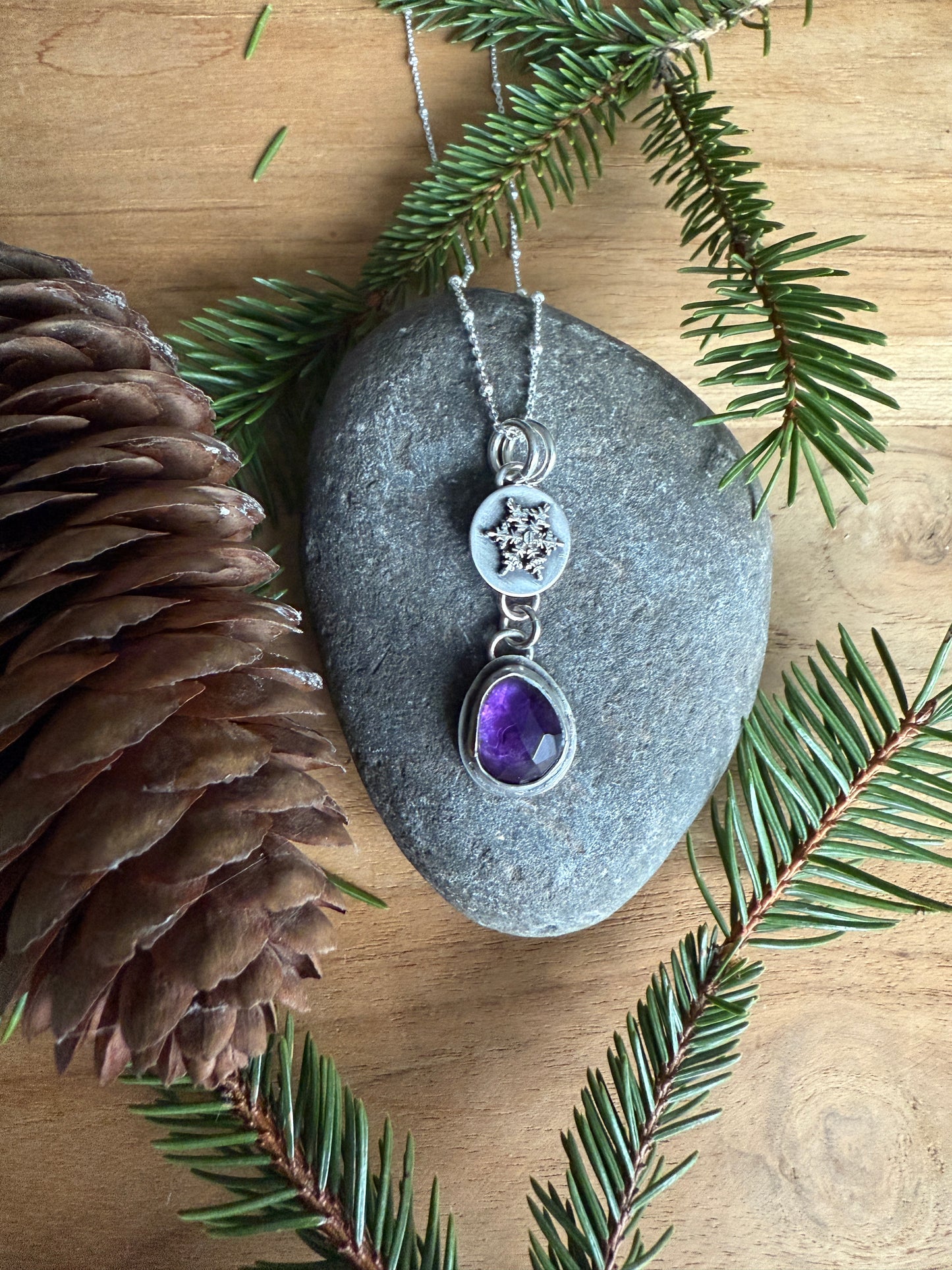 Amethyst Snowflake Necklace