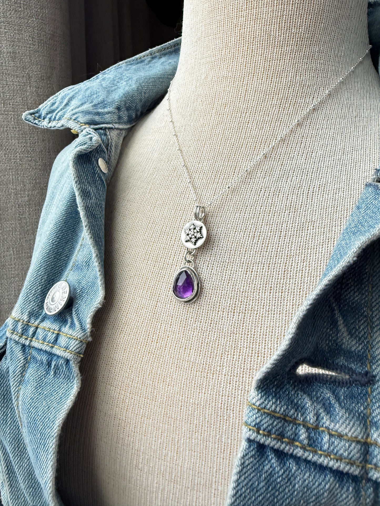 Amethyst Snowflake Necklace