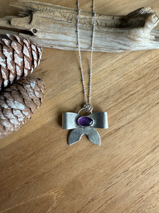 Amethyst Bow Necklace