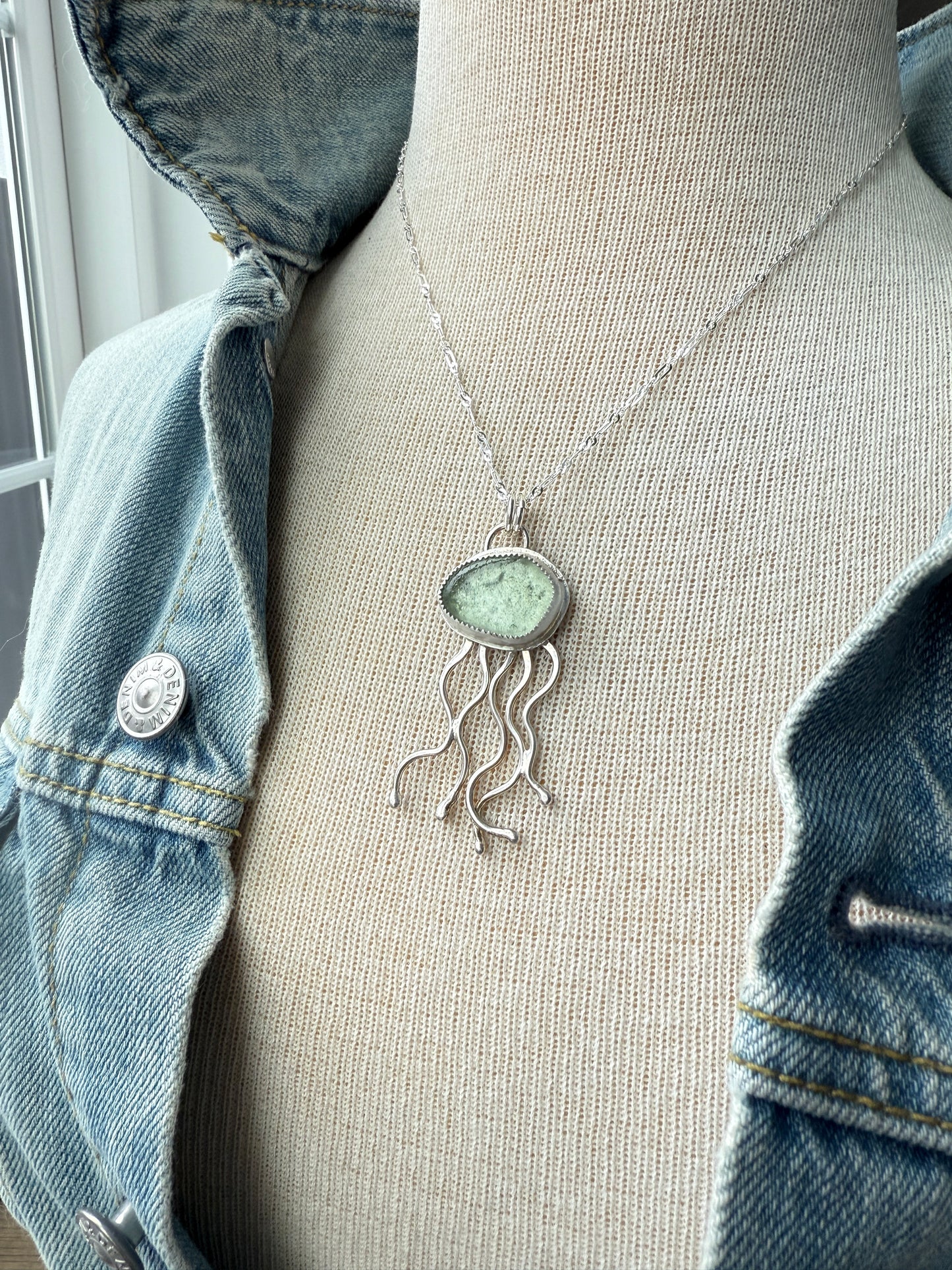 Sea Foam Green Jelly Necklace