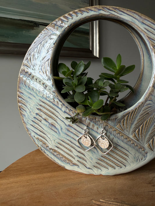 Geometric Silver Earrings