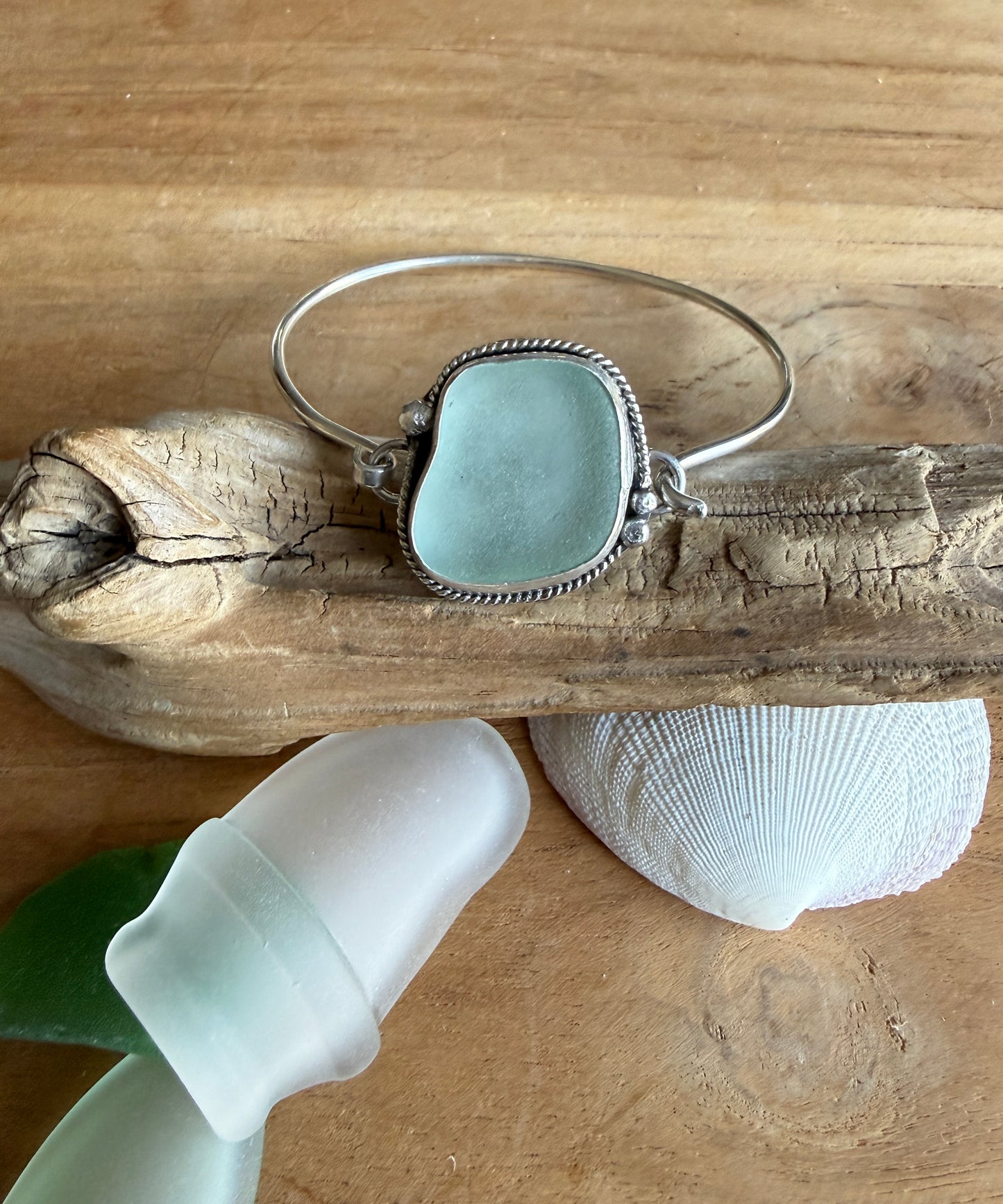 Sea Foam Sea Glass Bracelet