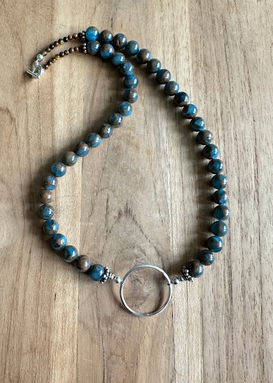 Sky Blue Mosaic Quartz Necklace