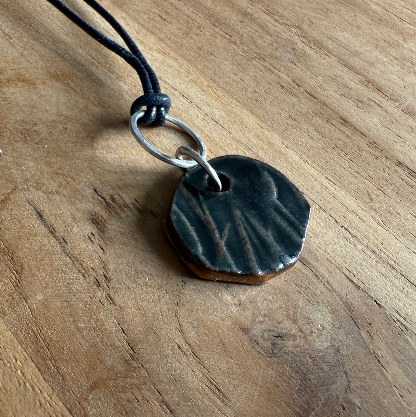 Pottery and Leather Necklace