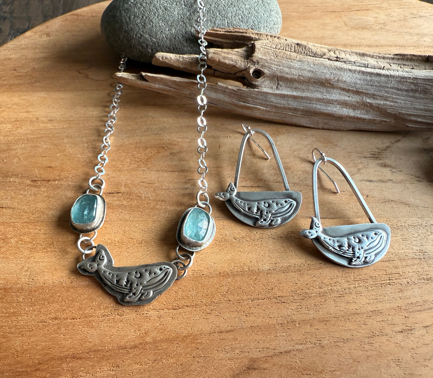 Sterling Silver Humpback Whale Earrings