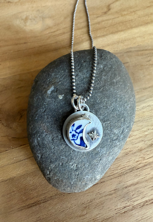 Blue China Moon Necklace