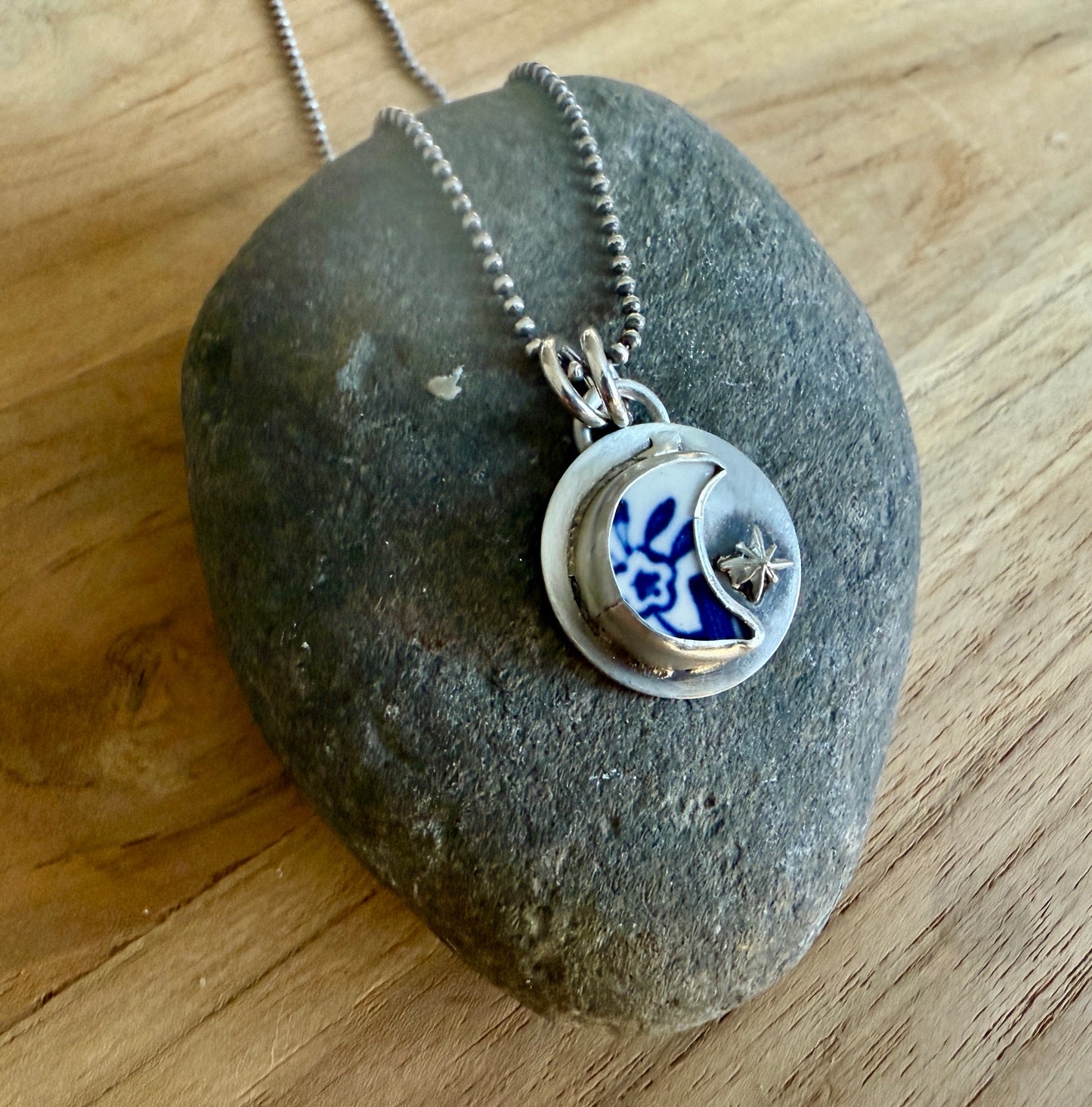 Blue China Moon Necklace