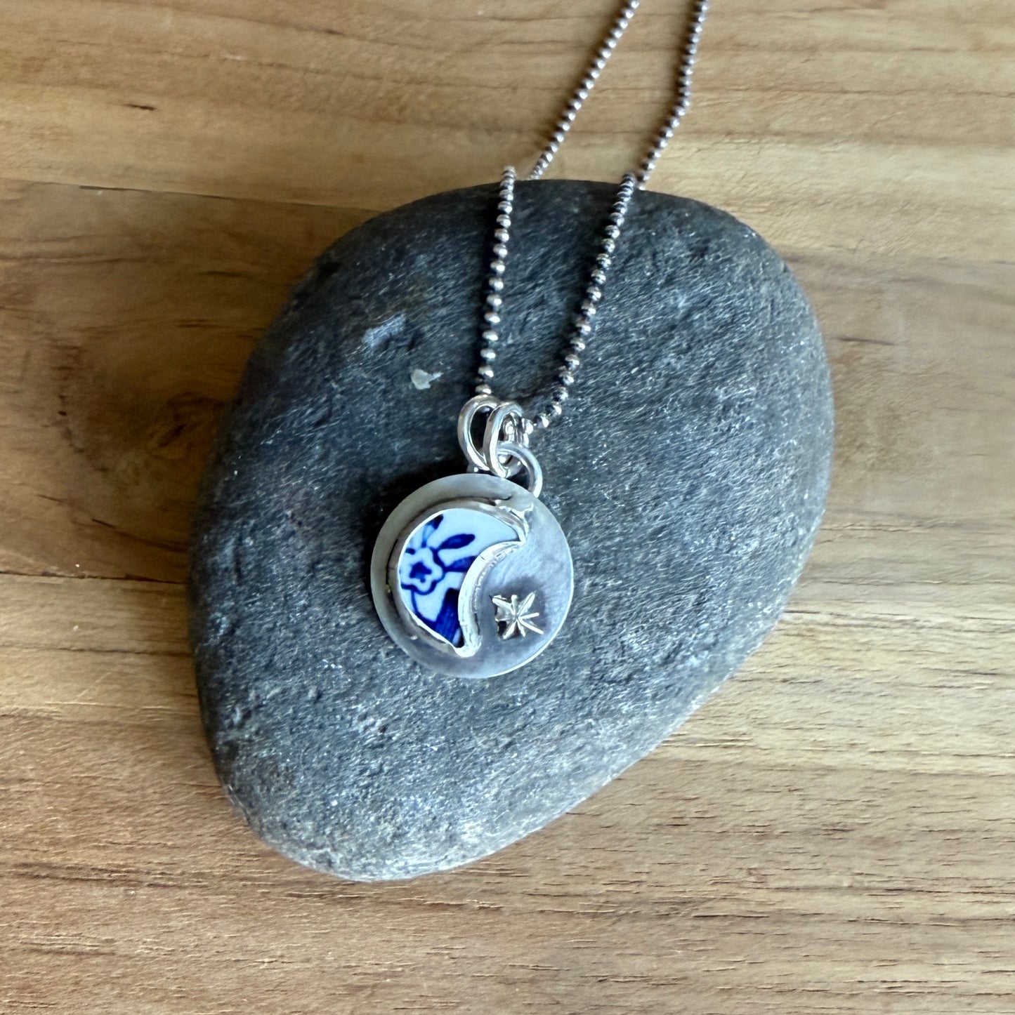 Blue China Moon Necklace