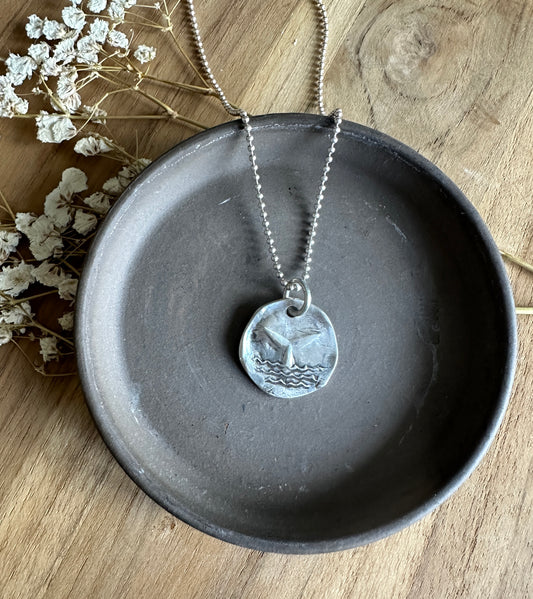 Whale Tail Wax Seal Necklace