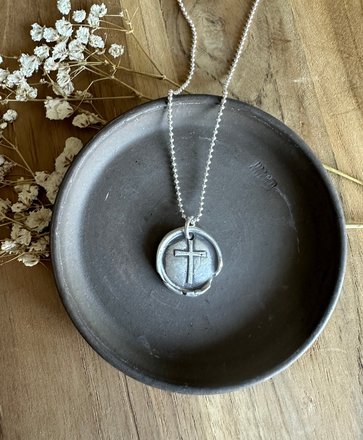 Wax Seal Cross Necklace