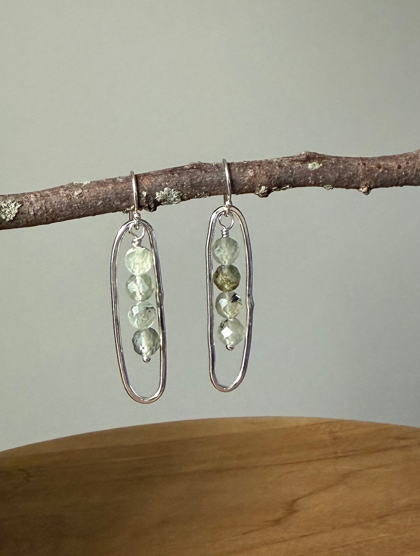 Prehnite Oval Earrings