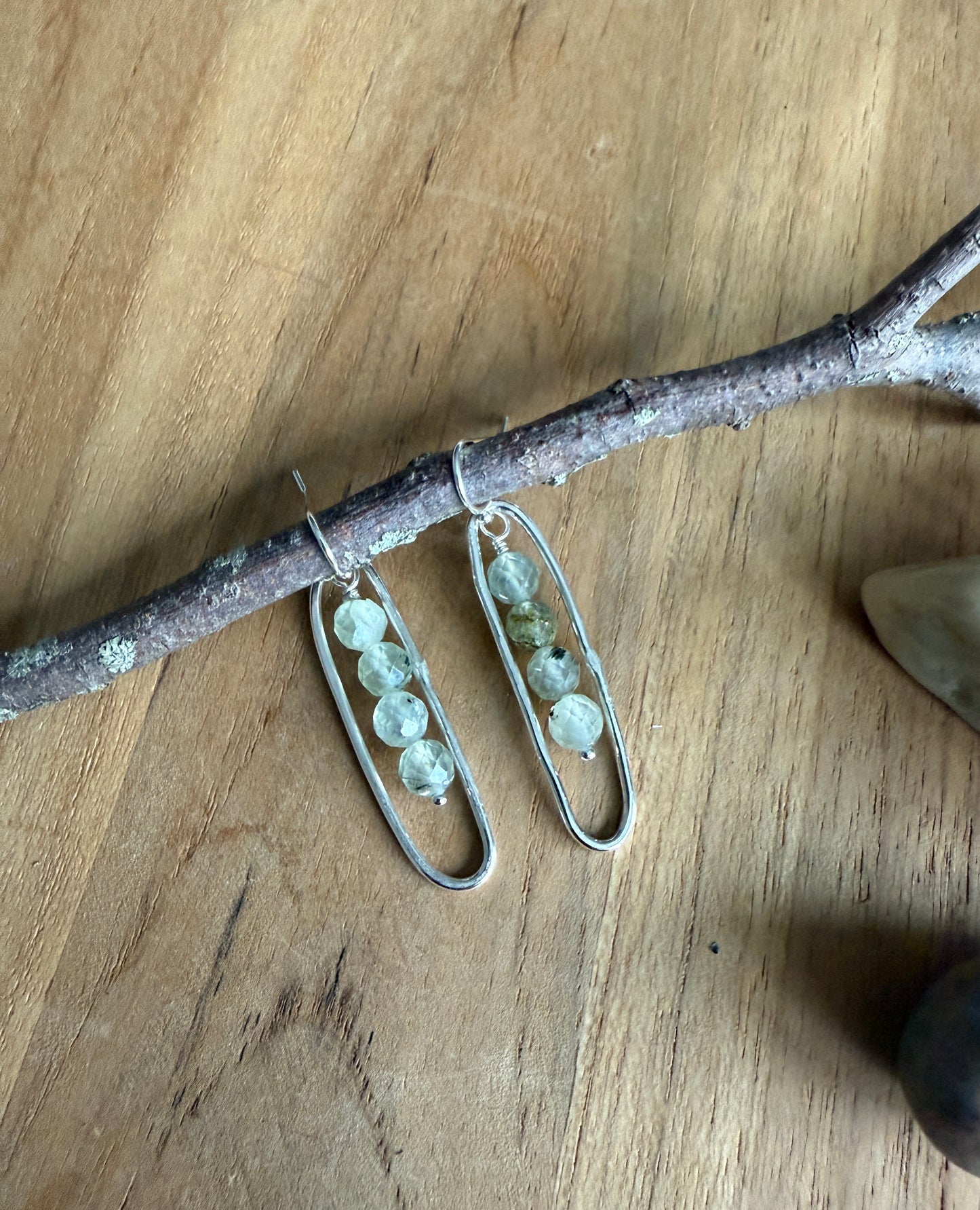 Prehnite Oval Earrings