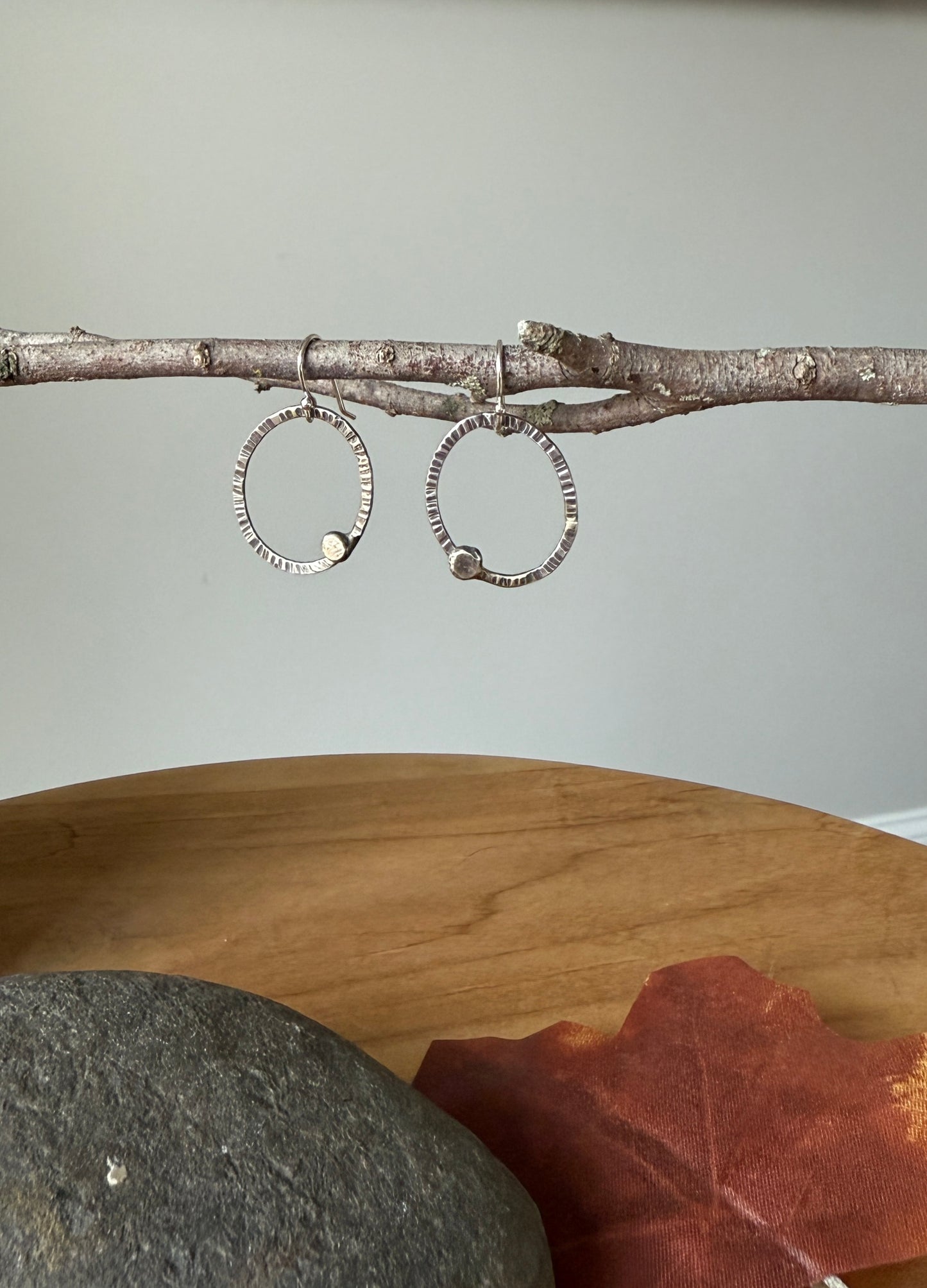 Small Hammered Circle earrings