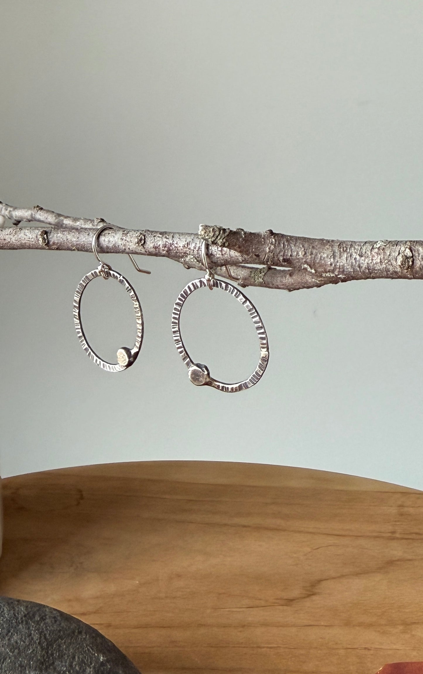 Small Hammered Circle earrings