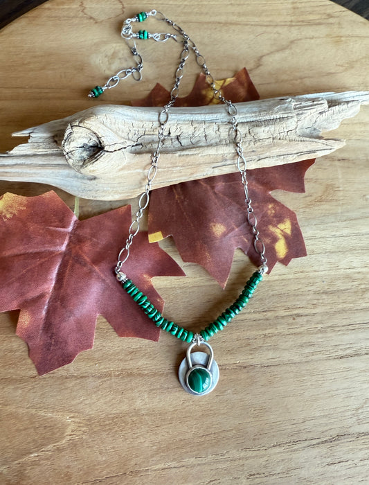 Malachite Charm Necklace