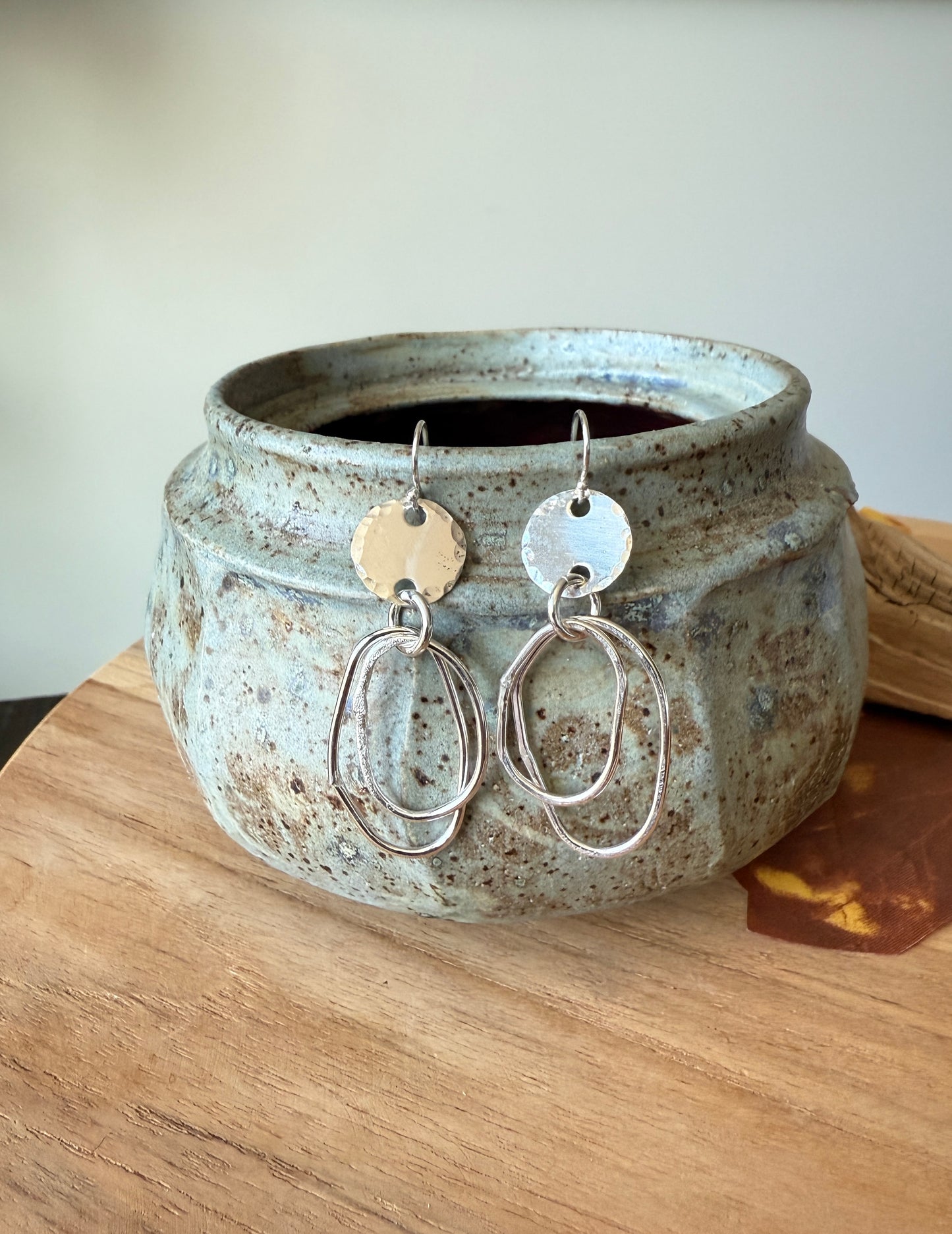 Sterling Silver Double Oval Earrings