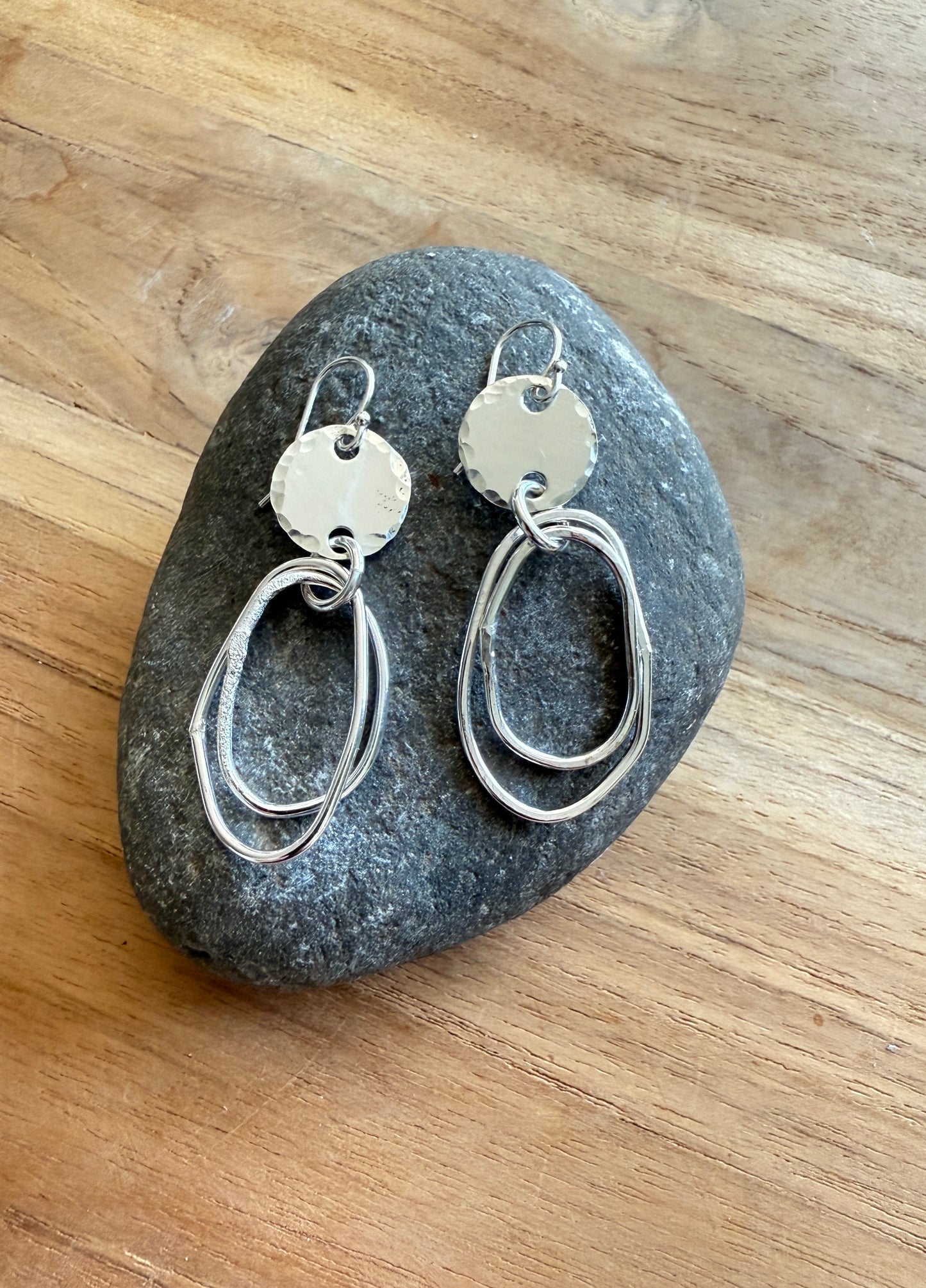 Sterling Silver Double Oval Earrings