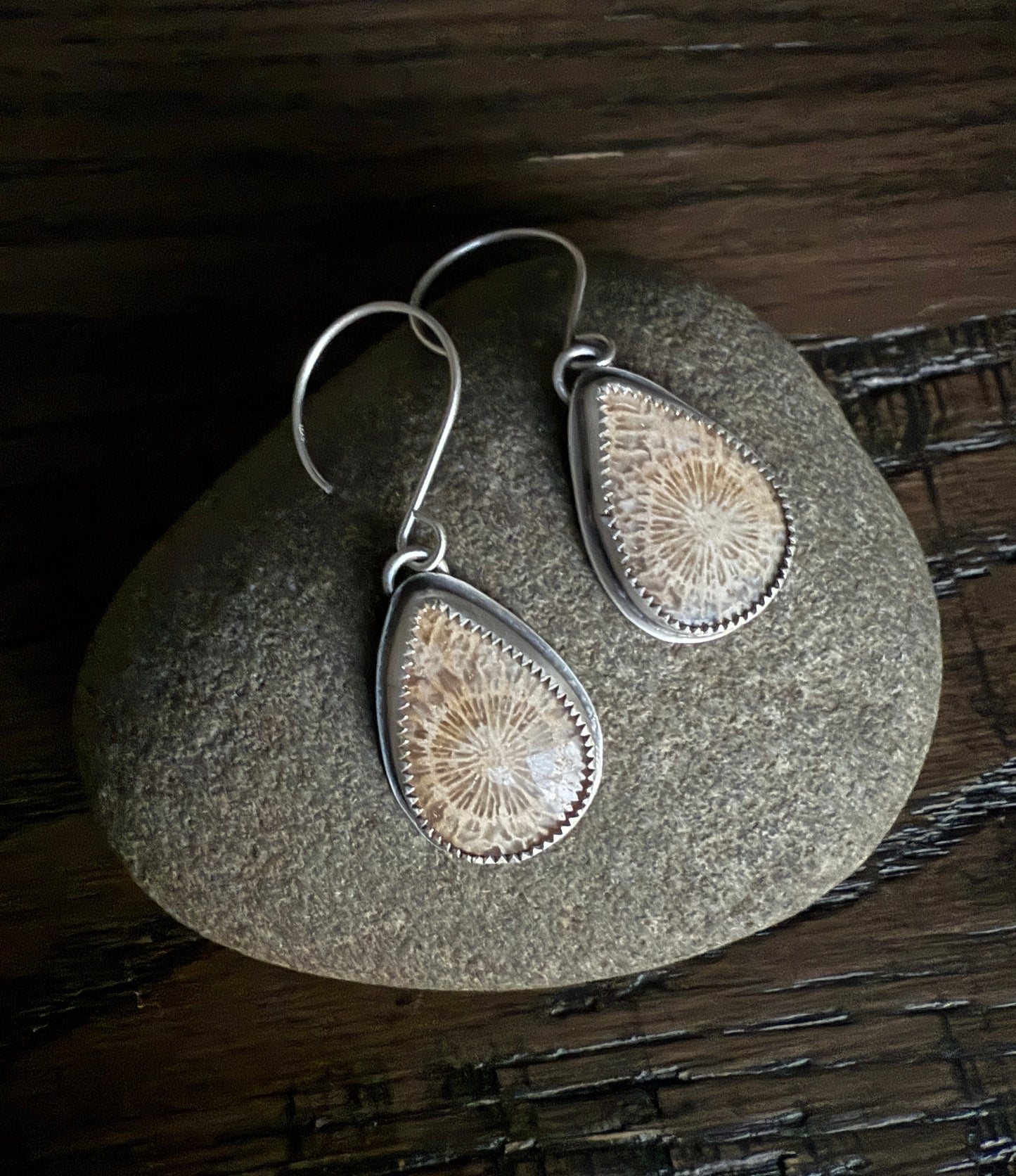 Fossilized Coral Earrings