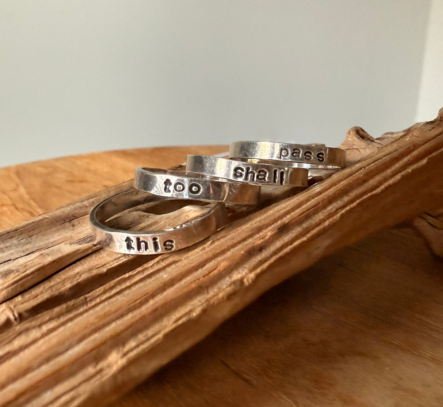 Hand Stamped Sterling Silver Rings