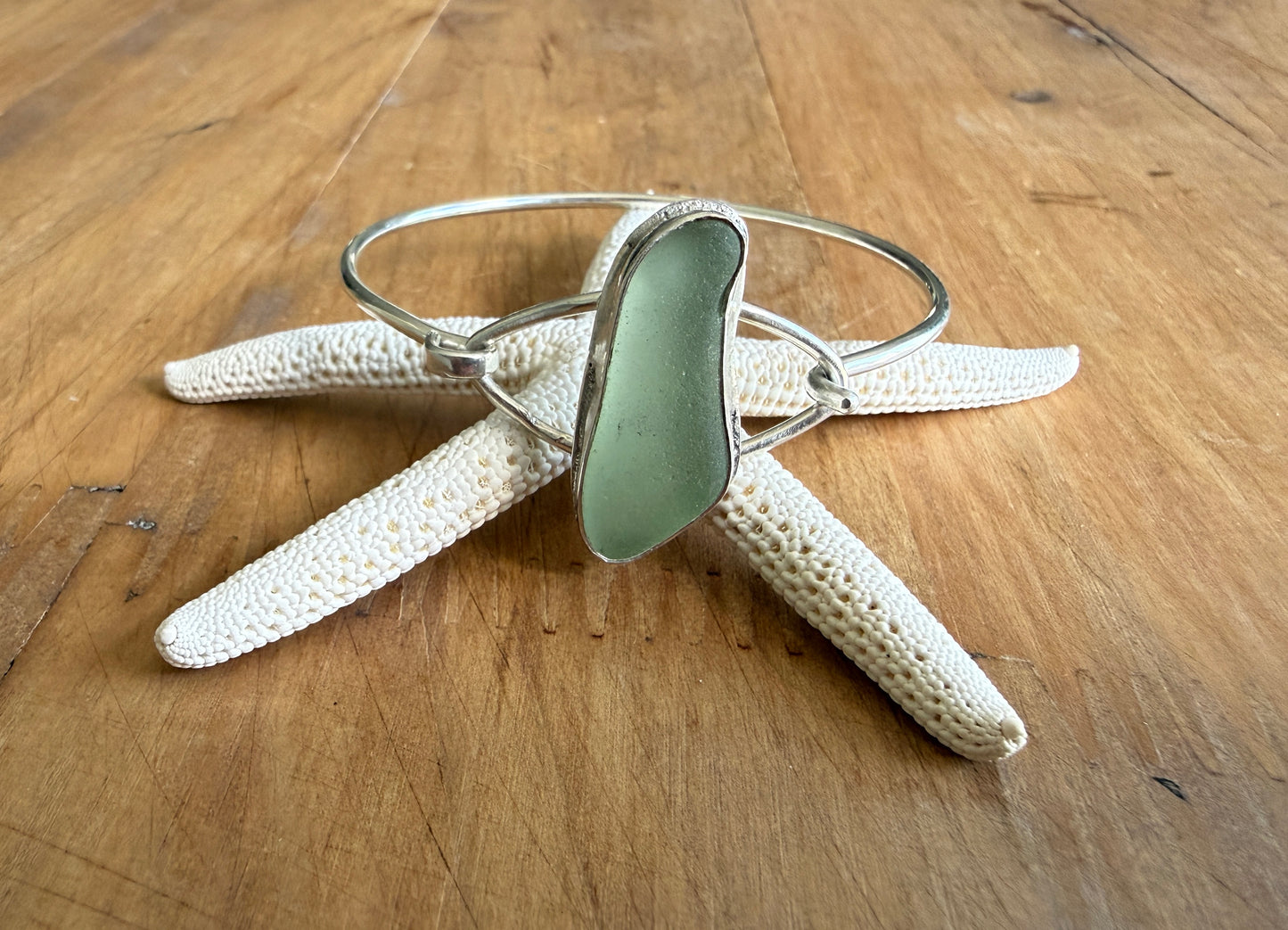 Light Green Sea Glass Bracelet
