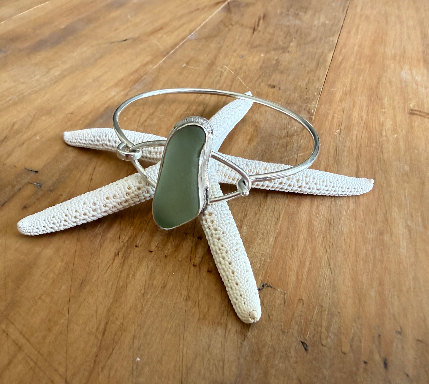 Light Green Sea Glass Bracelet