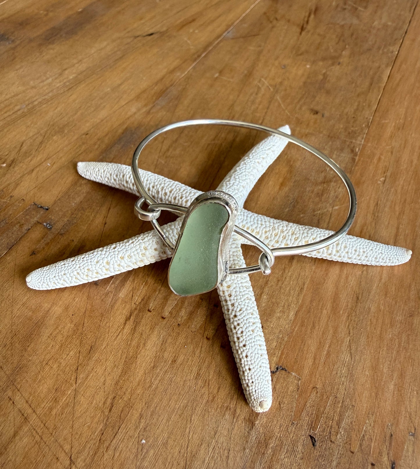 Light Green Sea Glass Bracelet
